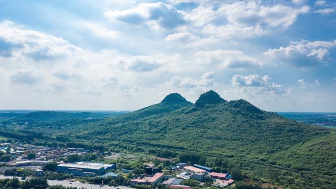 骆辽宁鞍山驼山无人机航拍延时蓝天