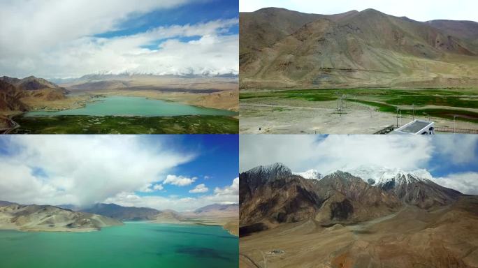 白沙湖航拍 新疆戈壁 高原 盐湖