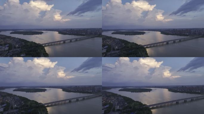 遂宁高空航拍 大全景 圣莲岛 4K 晚霞