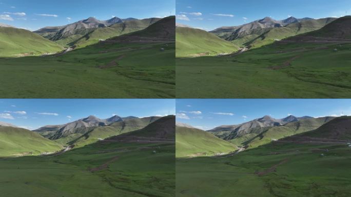 新疆伊犁伊昭公路航拍风景