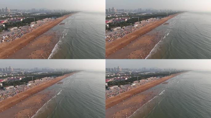 日照海滩浴场海岸线海浪