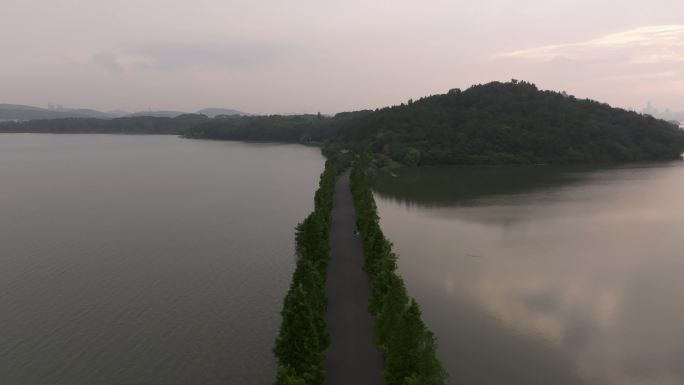 武汉东湖风景区从清河桥到刘备郊天坛航拍