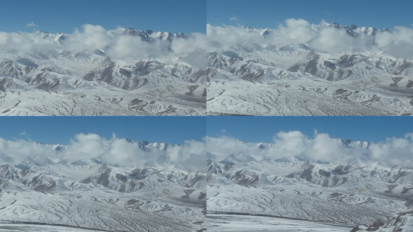 祁连山雪山户外山区旅行航拍冬季雪山