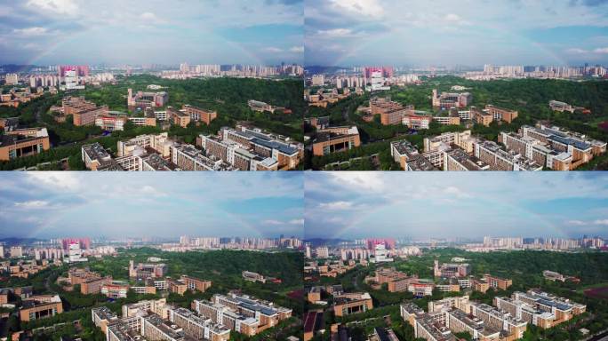 福州大学雨后彩虹航拍空镜宣传片
