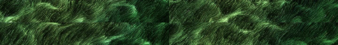 绿色粒子丝线游荡（宽屏）