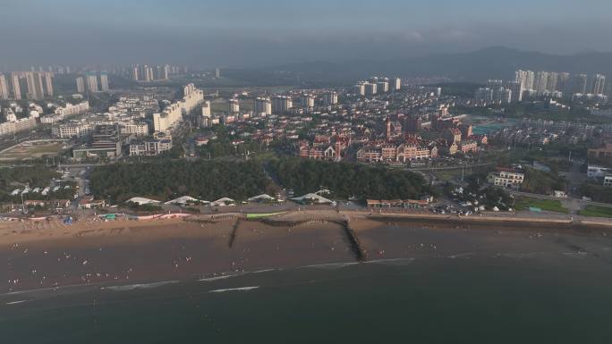 日照海滩浴场海岸线海浪