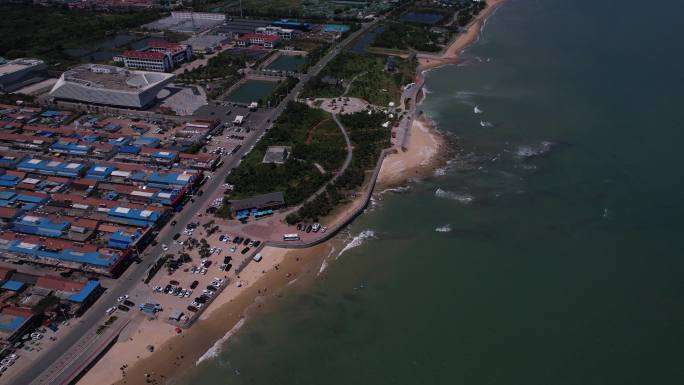 日照海滩浴场海岸线海浪