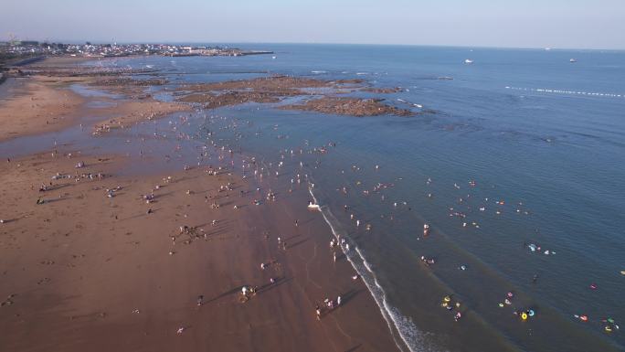 日照海滩浴场海岸线海浪