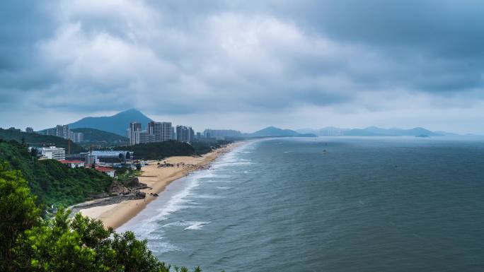 中国广东阳江市闸坡十里银滩白天风景