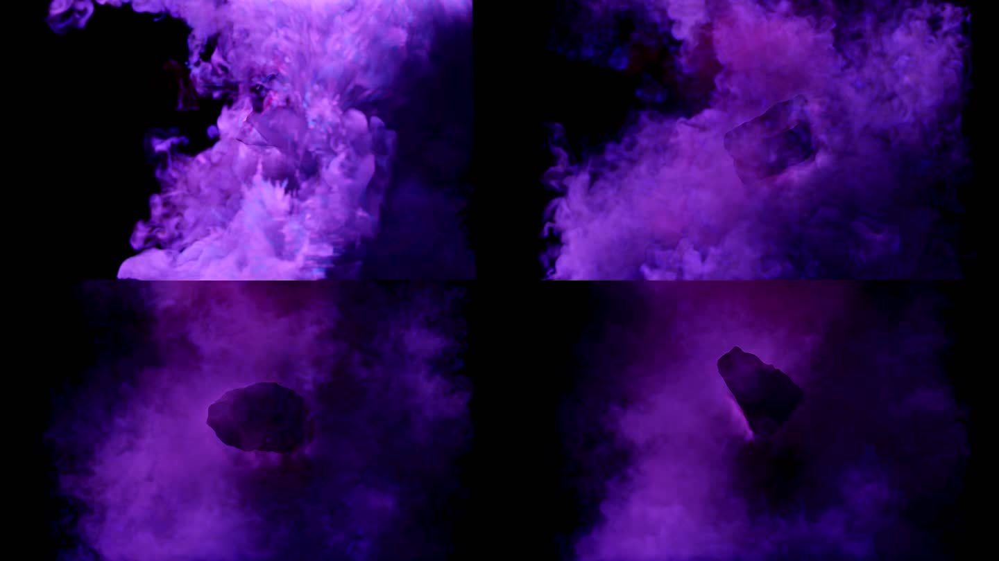 紫色烟雾喷射飘散02