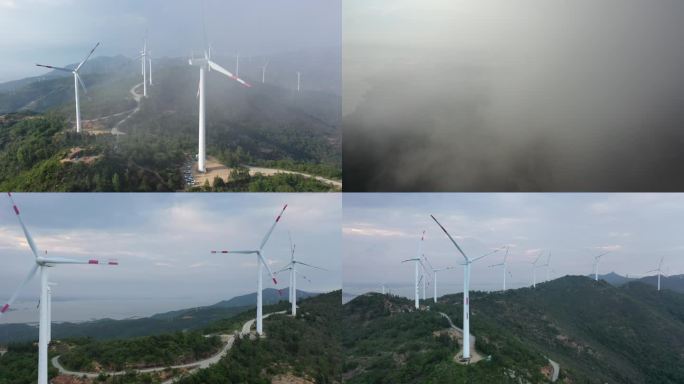 风车 发电 新能源 清洁能源 电力 山顶