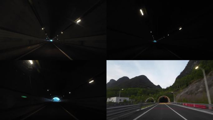 驾驶 隧道 公路 灯光