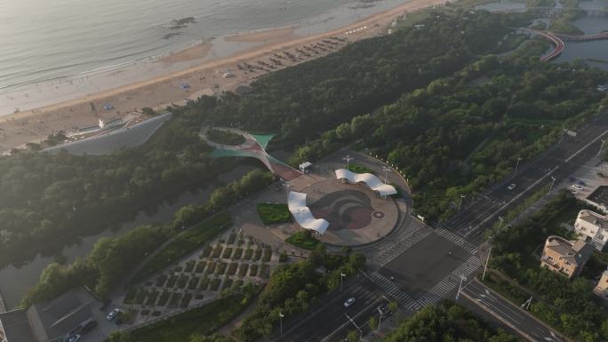 日照海滩浴场海岸线海浪