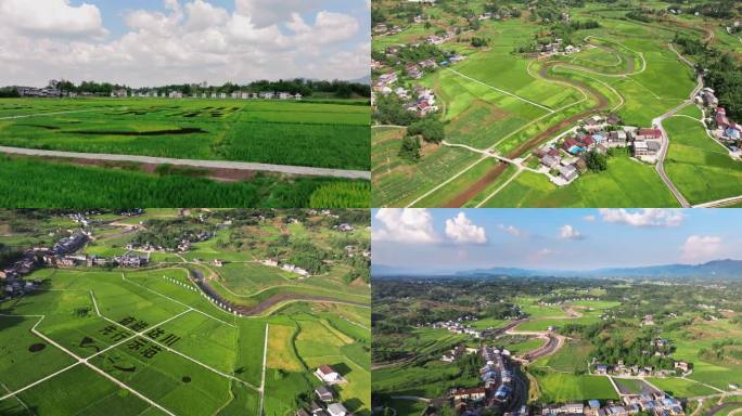 达州市达川区天府粮仓乡村农田航拍