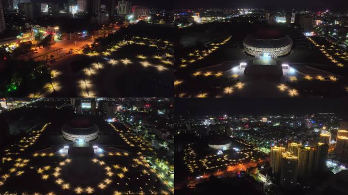 海南东方市大剧院夜景航拍01