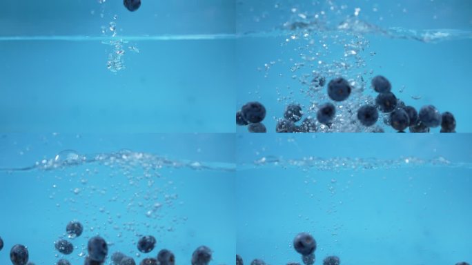 蓝莓掉落水中