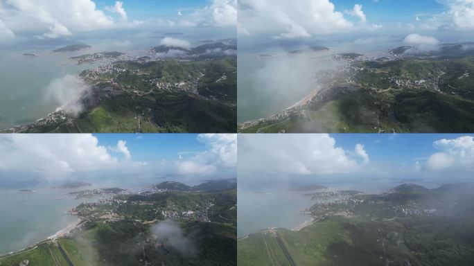 4K台州海边温岭石塘沙滩穿云