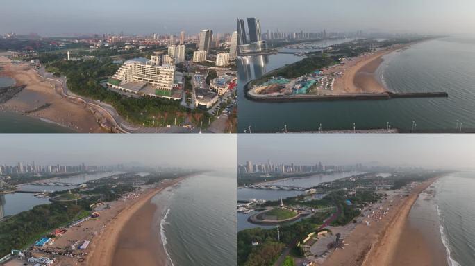 日照海滩浴场海岸线海浪