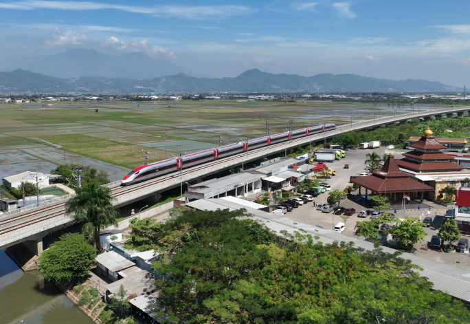 航拍雅万高铁，印尼雅万高铁4K视频素材