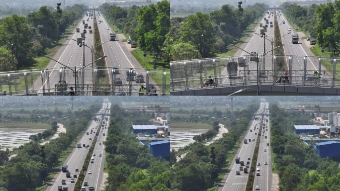 印度尼西亚公路素材，印尼公路航拍