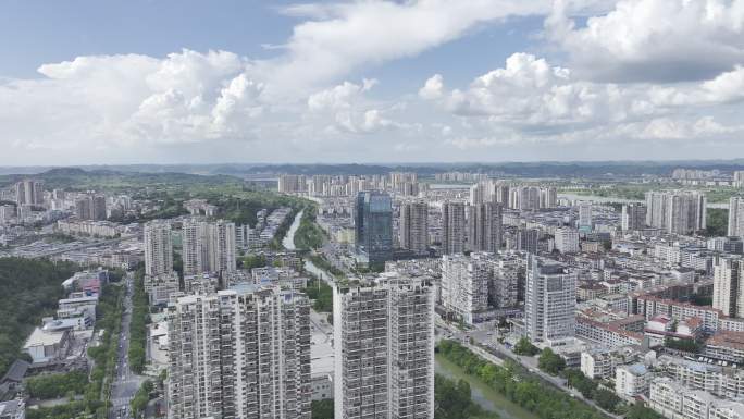 遂宁高空航拍 大全景 圣莲岛 4K