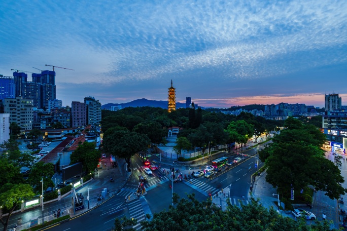 龙峰塔日转夜延时