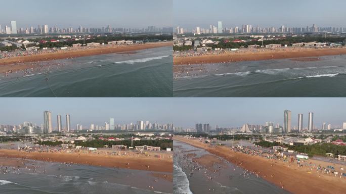 日照海滩浴场海岸线海浪