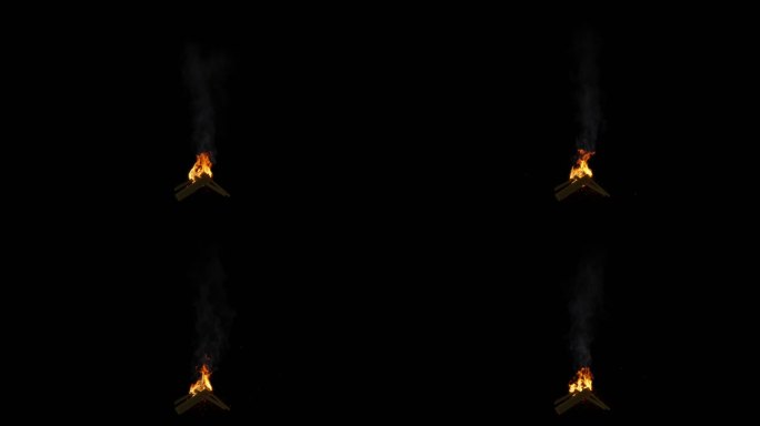 4K中型篝火火焰燃烧（带Alpha）