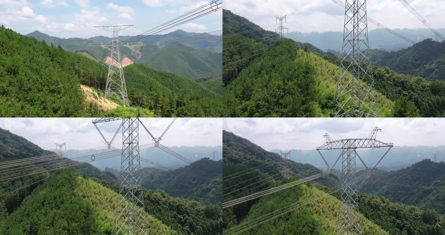 国网丛山峻岭特高压线路航拍视频1