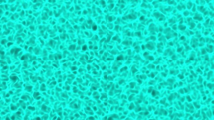 青色波浪水面背景。缓慢浮动的液体背景。波浪池空间创意运动设计。流动的阳光照在波浪形的表面。