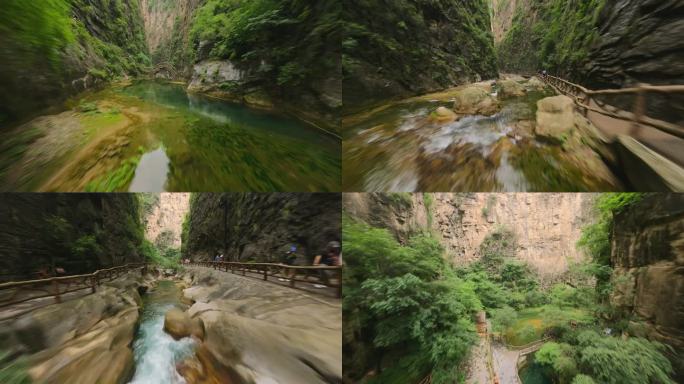 FPV拍摄八泉峡低空穿越溪流