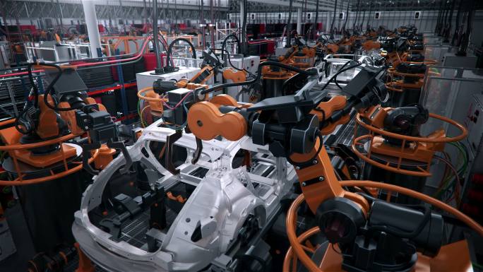 C4D机械工业汽车自动化创意三维科技车间