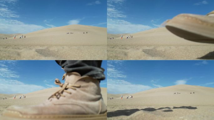 沙漠脚步特写