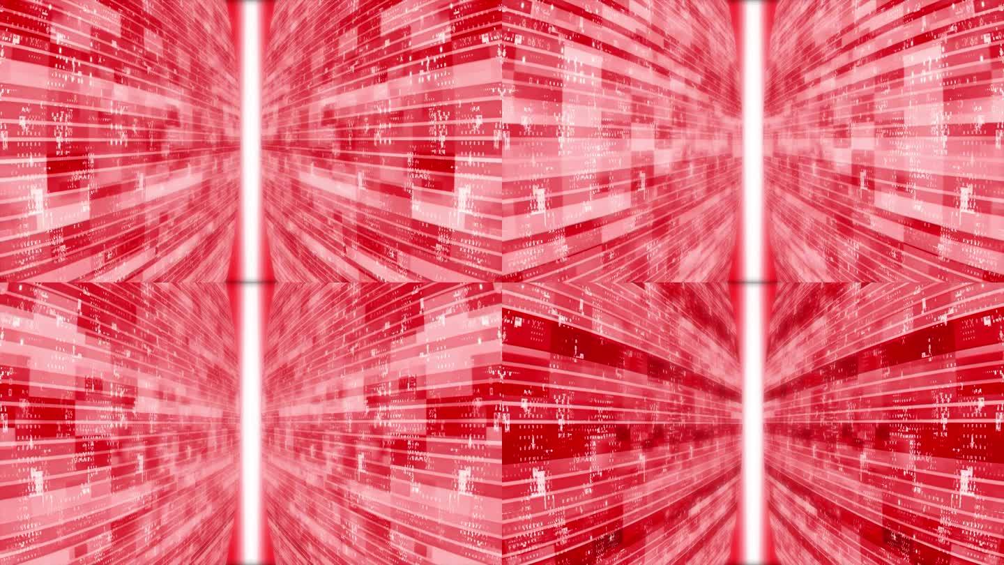 三维红色条纹盒子图案移动技术三维空间与光线