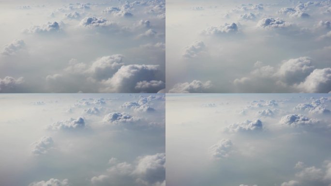 云海之上 壮观云层 航空乘客视角