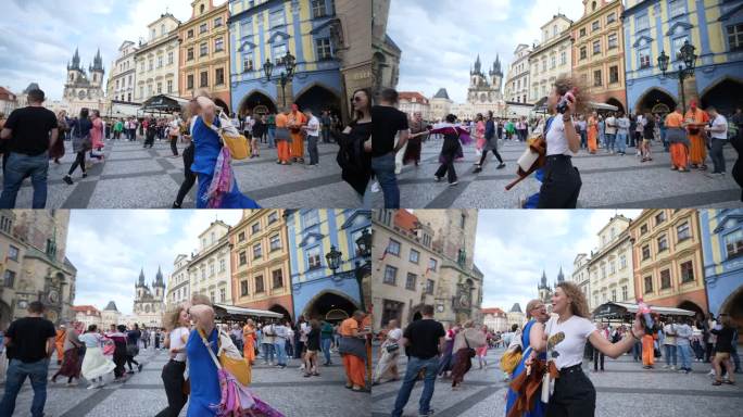 欧洲布拉格广场跳舞4K旅拍vlog