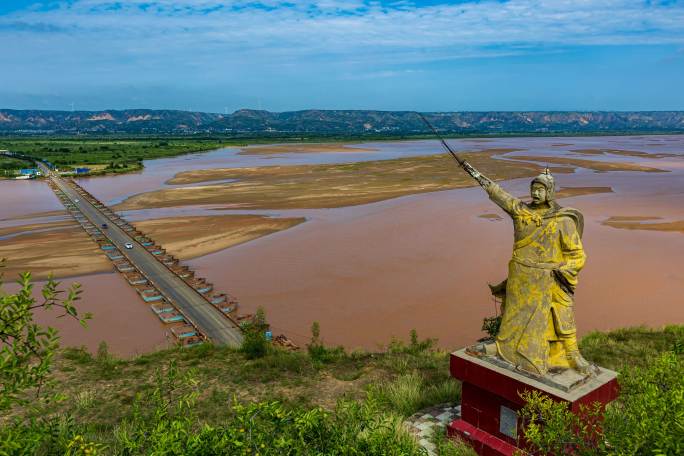 山西陕西吴王古渡黄河浮舟桥