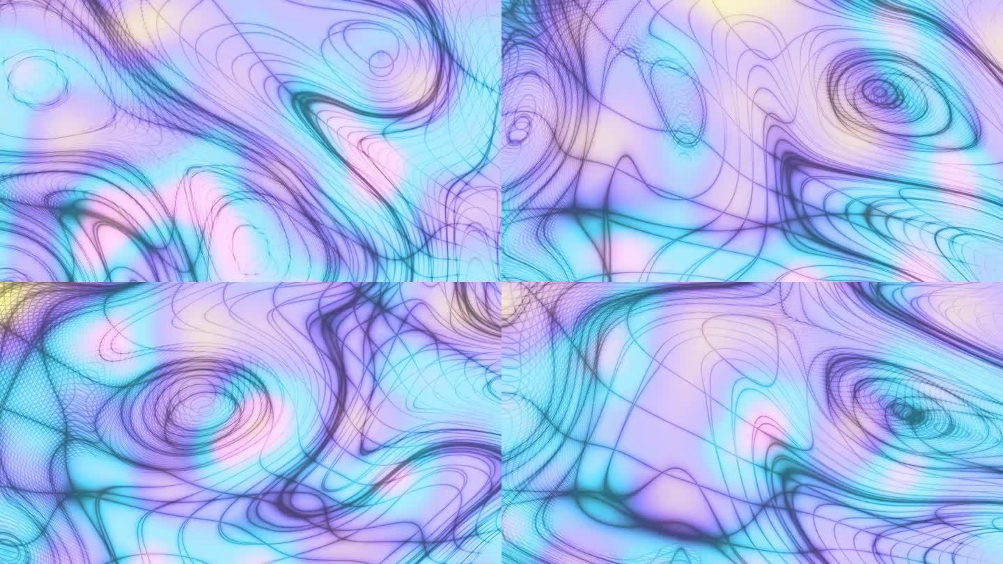 无缝抽象波浪背景循环播放。散焦模糊抽象点。4k循环剪辑