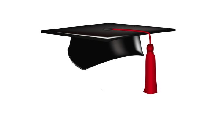 祝贺你毕业。2024届毕业生。毕业帽。4 k的动画