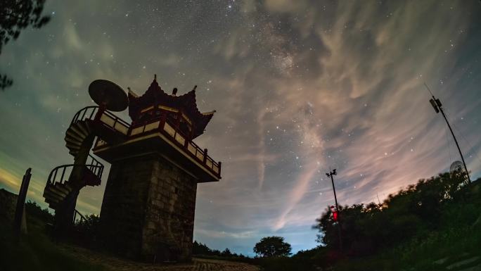 4K岳阳天岳幕阜山观天台云星空银河延时