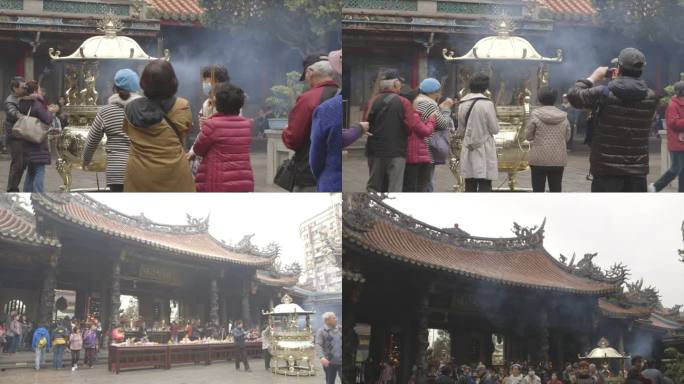 台湾龙山寺 香客