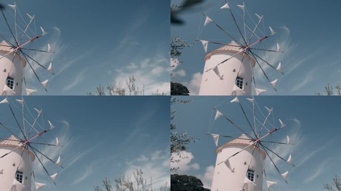 【4K】日本小豆岛橄榄园风车