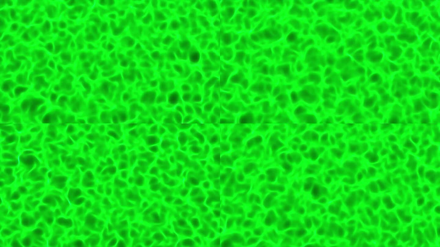 绿色流动的阳光照射在波浪表面。波浪水面背景。缓慢浮动的液体背景。波浪池空间创意运动设计。