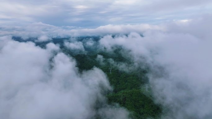 秦岭云层云雾烟云云端云海仙境天气山川浓雾