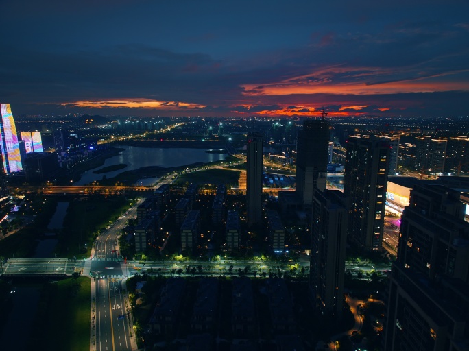 杭州江东天街宝龙广场智慧谷夜景