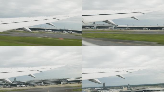 飞机准备在成田机场起飞。