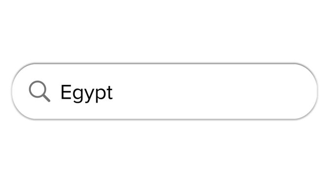 Www搜索栏图标与埃及文本隔离在白色背景上