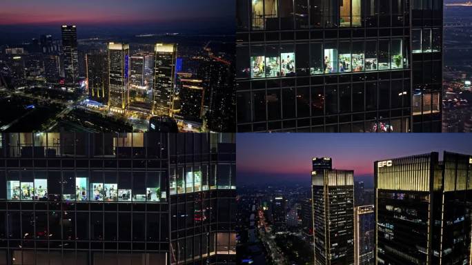 未来科技城夜景航拍4k