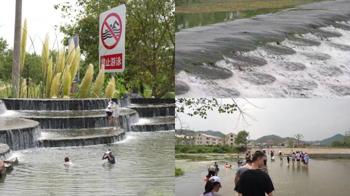 夏季河道汛期安全警示素材