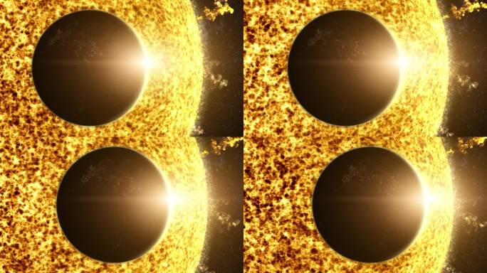 地球日食经过太阳日食动画太阳粒子日全食